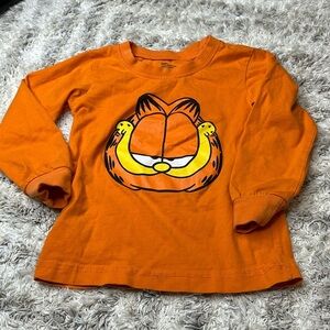 4T orange Garfield vintage long sleeve pyjama top 100% cotton boy or girl